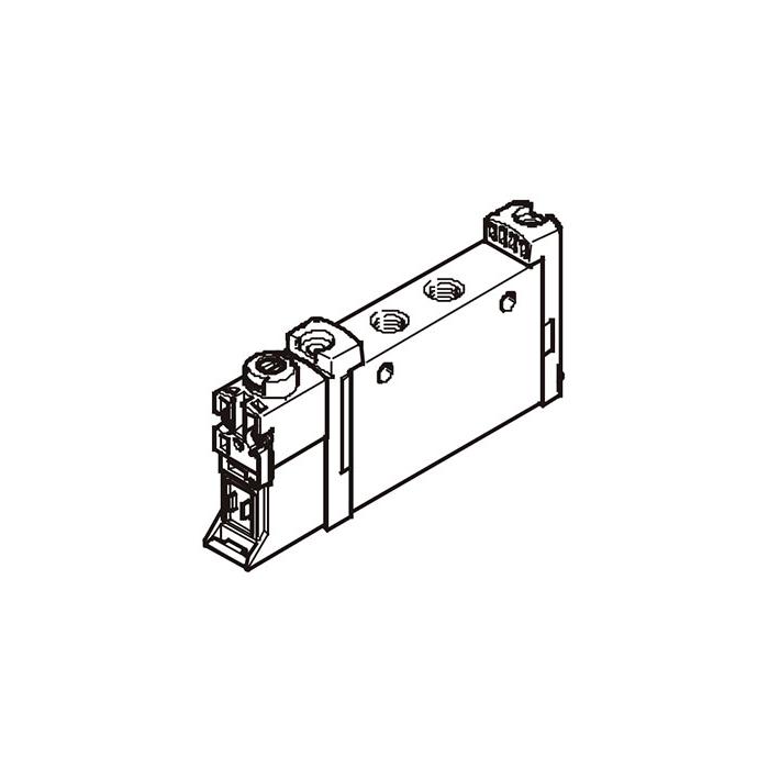 Tubular valve G1/8, 2x two-position three-way valve internal pilot, mechanical spring return, valve width 14 mm, FV-L14-32C-MT-G18, 574368